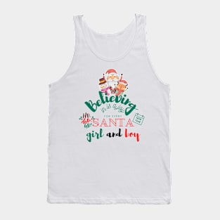 Vintage pink santa claus - Retro Pink Santa Claus - Christmas Stickers Tank Top